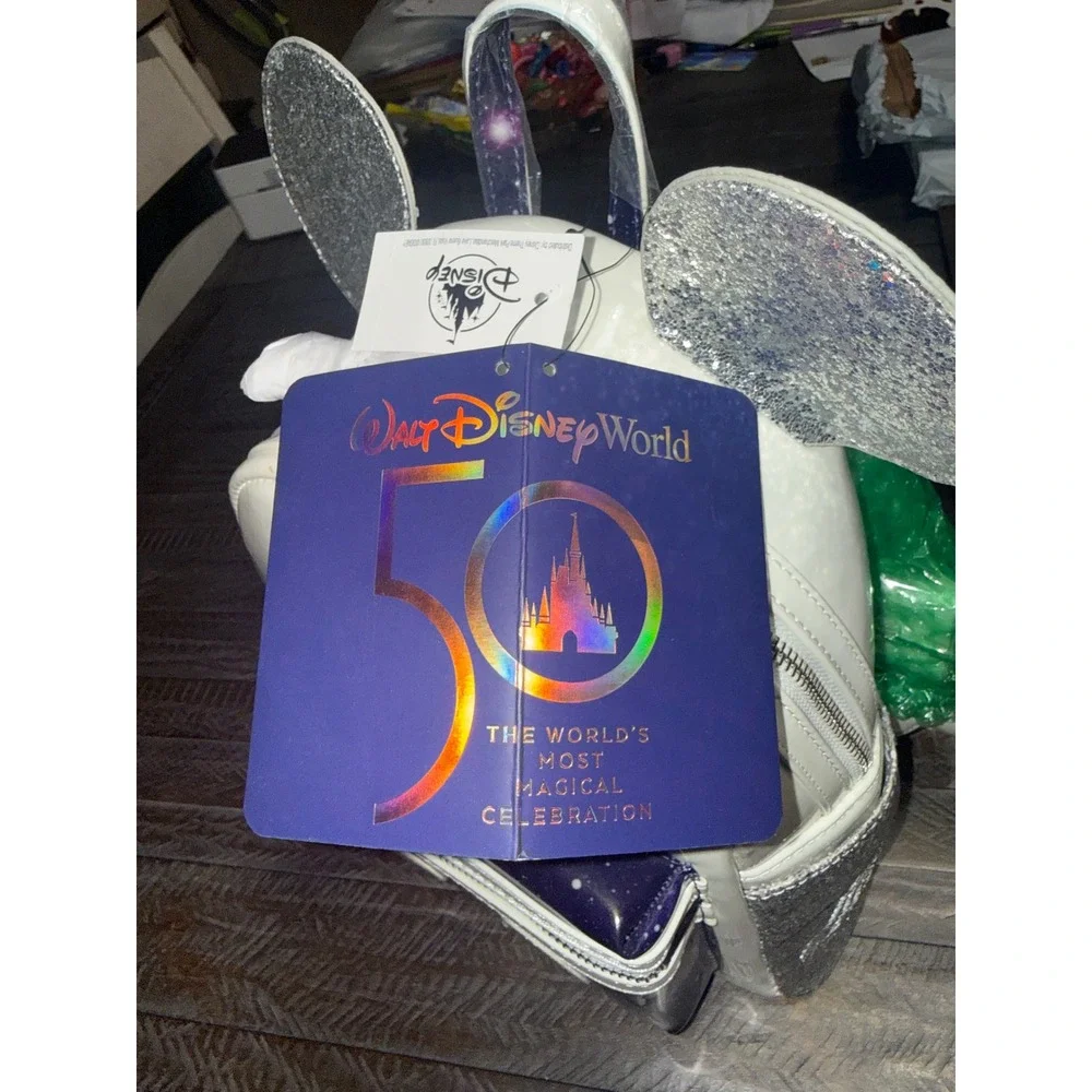 Loungefly Space Mountain Backpack WDW 50th Anniversary White Purple NWT OS